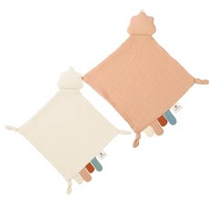 Insular Cloud Baby 남아 및 여아용 러비 담요 아기용 유기농 면 모슬린 안전 담요 부드럽고 통기성이 좋은 러비 수딩 타월 신생아 및 유아용 그린 & 카키 13, 핑크&베이지