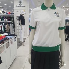 까스텔바작 여성 배색 카라 반집업 티셔츠 BGDMTS708wh_US 2672173