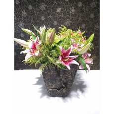 北歐風現代水泥花瓶擺件, 黑底金點