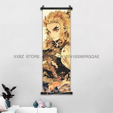 귀멸의칼날 아크릴스탠드 귀칼 장식 스크롤 그림 Kamado Tanjirou Tomioka Giyuu 홈 Kochou Shinobu 캔버스 포스터 선물, [00] 25x75cm(10x30inch), [37] gmzr25-9