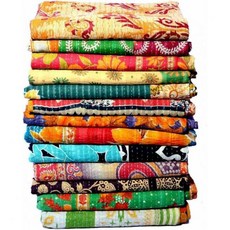 Sophia-Art 5 Pcs Lot of Indian Tribal Kantha Quilt Vintage Cotton Bed Cover Wholesale balnket