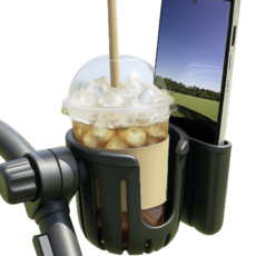 우디밸리 완벽고정 핸드폰 유모차 컵홀더, 리치블랙, 1개