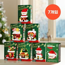 크리스마스 미니 나노 블록 성탄절 장난감 세트, 6개, 6개의 크리스마스 달콤한 집