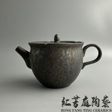 紅芳庭【日式 泡茶壺】灑花金 茶具 鎏金色 雅韻壺 日式茶壺 日式茶具 功夫茶具 陶瓷茶壺 茶壺 泡茶用具, 1個