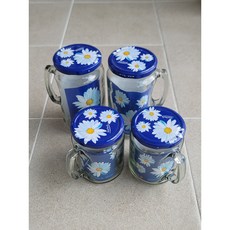 국산 듀크 유자병 손잡이 투명 유리 밀페 뚜껑 용기 선물용 청 피클 원액 용기 500ml, 800ml, 1개