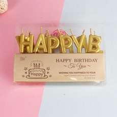 HBD 造型蠟燭 慶生蠟燭 生日蛋糕蠟燭 蛋糕裝飾, 1個, HBD蠟燭-金色