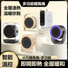 桌面暖風機 家用便攜取暖器 臥室客廳速熱 靜音低噪 大功率 搖頭暖風 臺灣出貨, LKS-520（兩檔位調節）米白色,國標220v