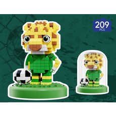 월드컵 축구 트로피 축구 스타 블록 모델 조립 장식 수집용, 축구 소년 209피스 [방진 커버 포함]
