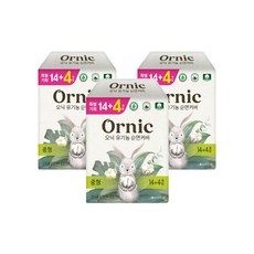 오닉피노 유기농 순면커버 생리대 중형 18개입, 3개