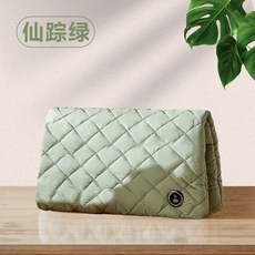 梵菲斯石墨烯智能無水防爆充電暖手袋 羽絨發熱暖肚暖被窩 女生用暖手寶 暖膝暖腰暖宮袋 智能數顯暖手袋, 仙踪绿-插电款【升级锁温石墨烯发热*1