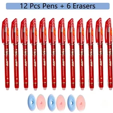100 개/대 Kawaii 지울 수있는 리필 지울 수있는 펜 젤 펜 스케치 쓰기 편지지 노트북 학교 용품 귀여운 어, 11 12 Red Pens