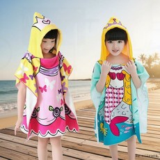 수영장 물놀이 비치가운 아동용 비치타올 후드타월 캐릭터 판초 유아