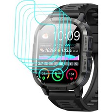 온나이그 스마트워치 P110 화면 보호필름 2.06인치 5개 세트 HD 투명 부드러운 PET 필름 케이스 호환 긁힘 방지 기포 없음 타이포크 군용 스마트워치와