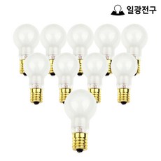 일광 미니크립톤 전구 불투명 60W E17 전구색, 10개