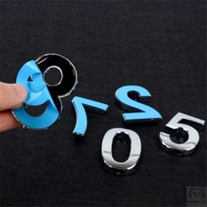 옴니픽 입체형 볼록 은색 숫자 소 1개 숫자스티커데코, 0(영)