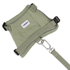 HiDREAM 寵生幾何 山谷貓貓馬甲胸背牽繩組 貓用胸背 寵物牽繩, 橄欖綠, 1個