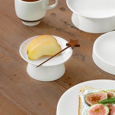 데이즈룸 소반 화이트 굽접시 찬기 높은형 (소)