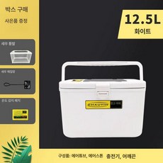 낚시 산소 아이스박스 미끼 기포기 산소펌프 쿨러 휴대용 펌프 대형 해동 가방 보냉, 1개, 1L, C. 12.5l 화이트