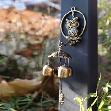 부엉이 현관 도어벨 종 행운의 문 출입 부자되는 72372PC 1(pc)