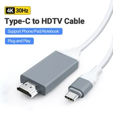 4K30Hz USB C-HDMI 케이블 6.6 FT 고속 코드 MacBook Pro/Air iPad Pro 2020과 호환되는 노트북 및 전화를, 01 2m, 02 4K30Hz 2M