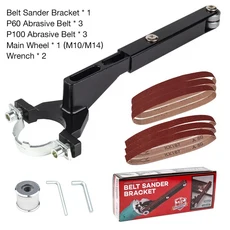 앵글 그라인더용 벨트 샌더 어댑터 M10/M14 호환 100/115/125mm 금속 목재 및 DIY 연마 연삭 절단 도구 작, 01 10pcs set