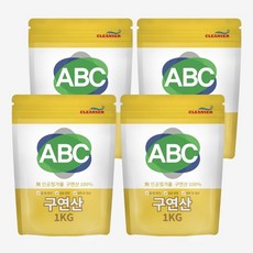 2+2 ABC 깨끗하고 순한 천연세제 구연산 1KG 리필 파우치용 4개입, 2+2 ABC 깨끗하고 순한 천연세제 구연산 1KG 리