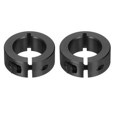 uxcell 2pcs 더블 스플릿 샤프트 칼라 6mm 보어 투피스 클램핑 20mm OD 8mm 두께의 카본 스틸 잠금 클램프 세트 나사검은색 산화물, 16mm x 26mm x 10mm, 2