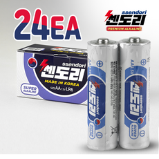 쎈도리 AA 24알 국산 알카라인 일회용 건전지 LR6 배터리, 1개, 24개입