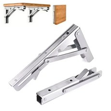 아이베란다 선반 확장형 접이식 선반대 철물 스텐 195mm (2개1세트), 실버, 2개