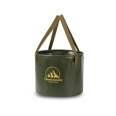 [매장 핫셀링] 접이식 물통 야외 여행 휴대용 확장형 낚시 캠핑 자동차 세차 휴대용 세면대 물통 발 담그는 가방, 5L 아미 그린, 1개