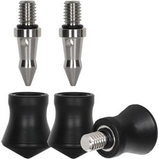 Koolehaoda 카메라 삼각대 다리 고무 발 범용 스테인리스 삼각대 스파이크 3개 교체용 3/8-16