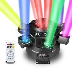 밍지 6 팔 무빙 DJ 조명 스트로브 & 비아이 효과가 있는 150W RGBW LED 무대 조명 레드/그린 스타리 DMX512 리모컨 사운드 활성화 파티 클럽 디스코, Gen I