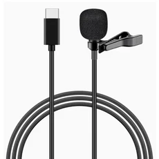 휴대용 1.5m 유선 미니 마이크 타입 C 폰 PC 노트북용 메탈 클립온 라발리에 USB 마이크 3.5mm 콘덴서 마이, 05 Type-C