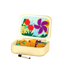 磁力幾何七巧板250粒禮盒裝，兒童益智玩具，激發創意幾何拼圖, 磁性七巧板, 1套, 250片