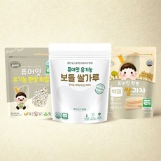 퓨어잇 기획세트 유기농 보들쌀가루 백미1팩 + 백미떡뻥 쌀튀밥 2봉, D. 백미중기 1팩+쌀튀밥 2봉