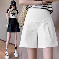 여름 1+1 임부바지 캐주얼 얇은 임부복 3부 팬츠 임산부 와이드 반바지 2피스 CJJ