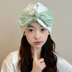 可愛蝴蝶結月子帽孕婦產後夏季防風保暖坐月子帽子產婦防風發帶, 1個