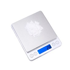 loftylife 가정용 베이킹 저울 500g/0.01g 고정밀 전자저울 ml/g 지원 LCD 백라이트 주방저울 (보호케이스 2개 포함), DH-I200, Silver, 3kg