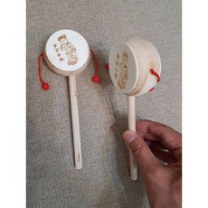 佳樺 原木手搖鼓 臺灣特色文化小物 懷舊童玩文創玩具, 原木色, 1個