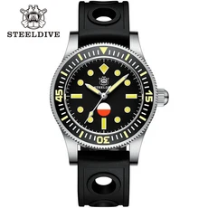 STEELDIVE 스테인레스 스틸 방수 세라믹 베젤 AR 사파이어 크리스탈 슈퍼 루미너스 메카니카 남성호환 시계