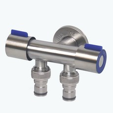 스텐레스 슬림수전 냉수용 두갈래 커플링 세탁기 수도꼭지 양갈래 2구 베란다, 냉수용 두갈래 슬림밸브, 1개