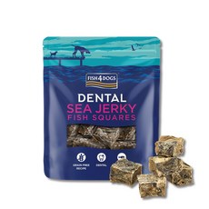 海洋之星FISH4DOGS 潔牙魚皮點心-方塊酥，天然魚皮製成，幫助清潔牙齒，維護皮膚毛髮健康, 白身魚, 115g, 1個