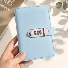 블루빈 시크릿 자물쇠 현금 저축 챌린지 바인더 다이어리, 1개, 스카이블루