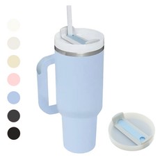 대용량 텀블러 차량용 1.18L 보온 보냉 빨대, 1개, 1200ml, 스카이블루