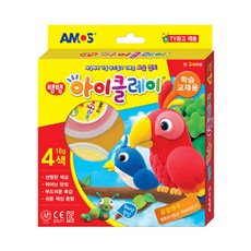 아모스 탱탱 아이클레이, 흰색,노랑,빨강,파랑, 72g, 1개