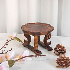 차렌시아 꽃모양 개다리소반 호족반 (6사이즈) 전통 미니 교자상 다과상 셀프 돌상 백일 촬영, 원목