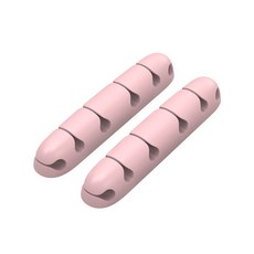 【6孔】全硅膠多功能理綫器桌麵集綫器自粘電綫卡綫扣整理固定器, 粉色2件, 1個