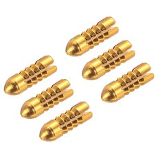 PATIKIL 다트 플라이트 프로텍터 6개입 알루미늄 합금 다트 윙 세이버 스틸 및 플라스틱 플라이트용 90도 고정 윙 보정기 금색