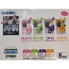 ORIHIRO 과일 곤약 젤리, 8개, 130g