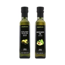 페페브루노 엑스트라버진 올리브 오일 250ml x1병 아보카도 오일 250ml x1병 세트, 1세트